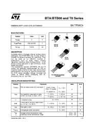 Datasheet BTA08-600C производства STMicroelectronics